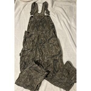 Vintage 80s Mossy Oak Treestand Camo Bib Overalls USA Made Mens Large S